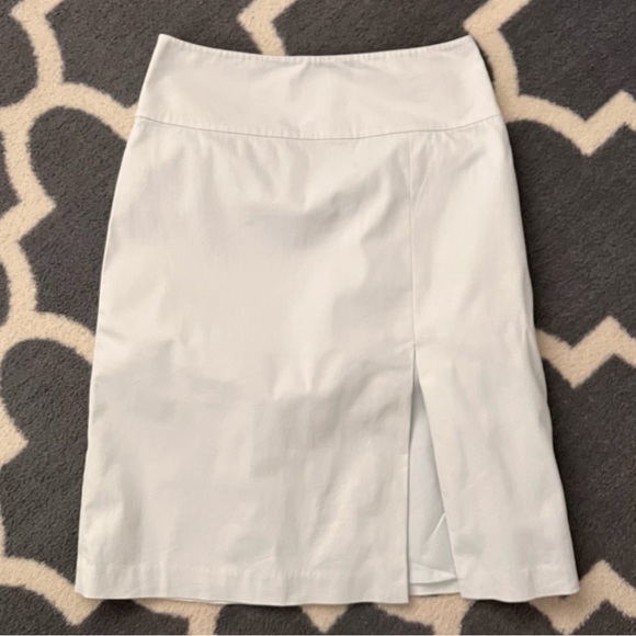 BANANA REPUBLIC ice blue stretch women’s pencil skirt size 4 with front slit - Picture 2 of 9